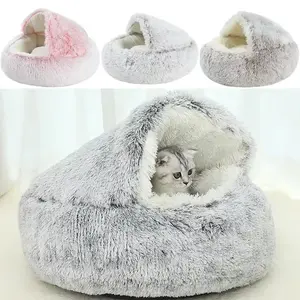Houses - Plush Cat Bed | Warm & Cozy, 2-in-1 Design