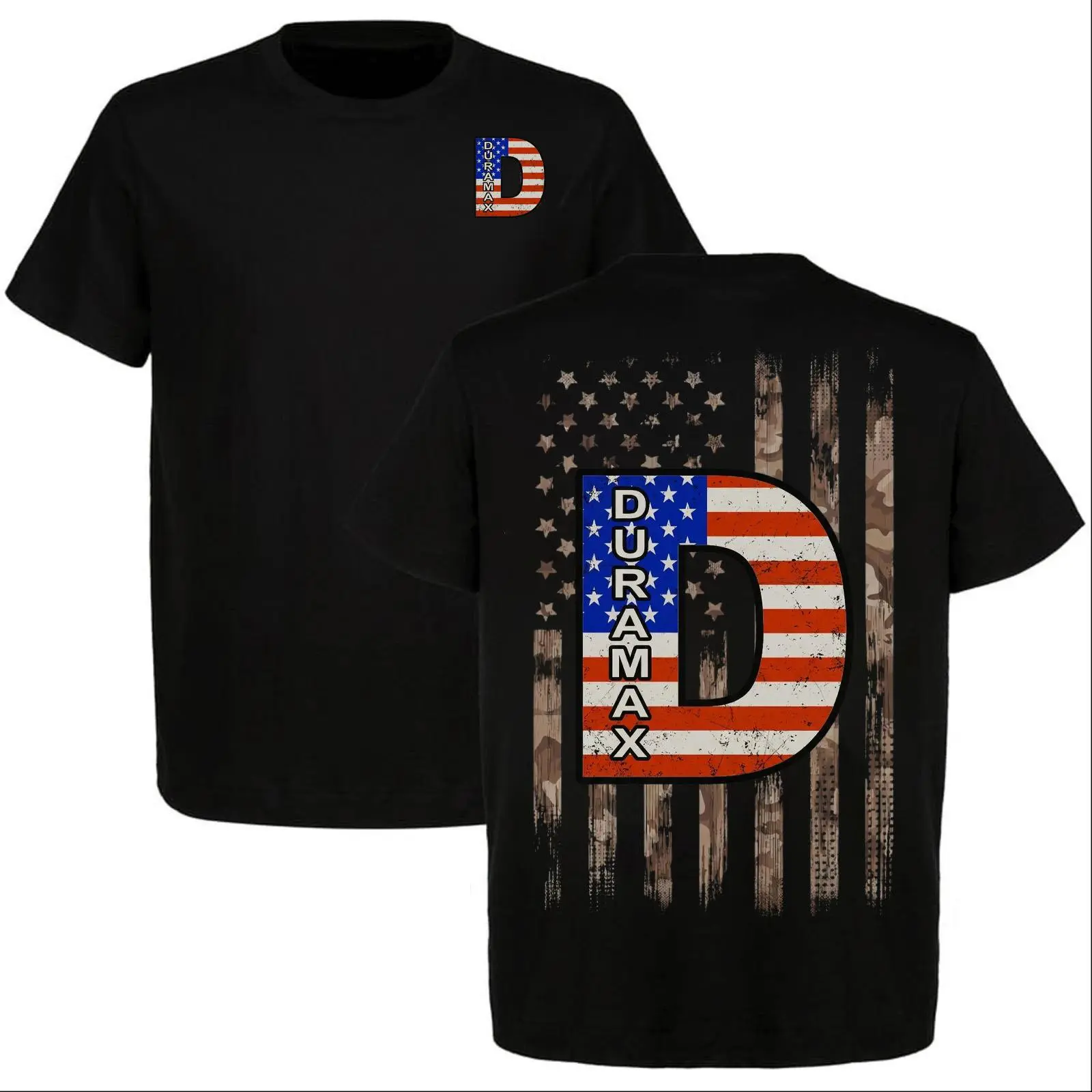 2026 Duramax Diesel American Flag Graphic Tee, Patriotic Truck Lover Shirt, T-shirt for Diesel Enthusiasts, Perfect Gift for Duramax Fans