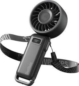 Diveblues Portable Handheld Turbo Fan USB Rechargeable with 100 Speed Modes for Outdoor Travel Camping Multifunctional Air Fan Pocket Size Ideal for Students