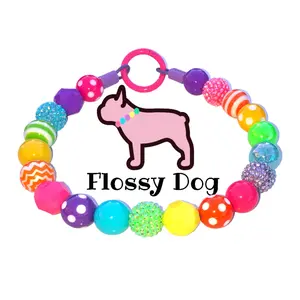 Sunshine & Rainbows Beaded Dog Collar | Custom Collar With Beads | Durable Dog Necklace | Puppy Pearls | Luxury Bead Dog Collars