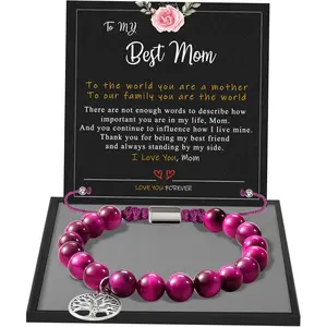 Easter Basket Stuffers for Teens, Mothers Day Gifts for Mom from Daughter Beaded Bracelets for Women Teen Girl Gifts Adjustable Charm Link Bead Birthday Graduation  for Her Girlfriend Sister