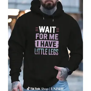 100% Wait For Me Hoodie Featuring Little Legs Graphic - Long Sleeve Casual