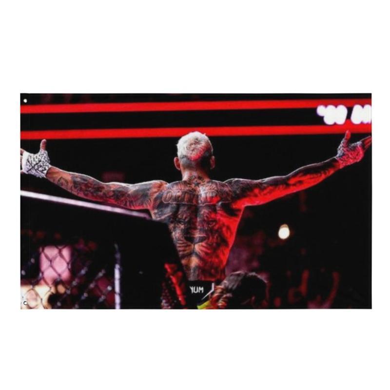 Charles Oliveira Inspired Room Flag, Motivational Wall Decor, Hard Work and Dedication, Inspirational Gift Cotton Decorative