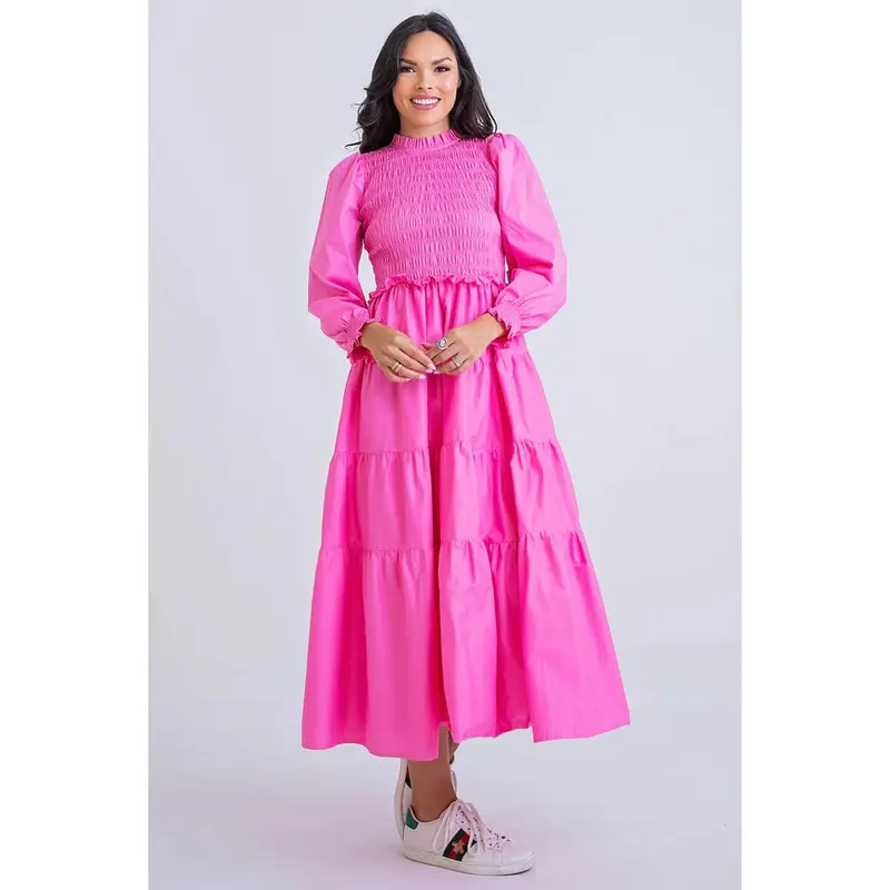 chinese dress ladies Garden Party Floral Smock Waist Tier Maxi Dress by Karlie main image 0