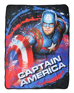 Marvel Comics Avengers Captain America Steve Rogers Shield Throw Blanket 46"x60" Soft Fleece Throw Blanket for Bed Couch