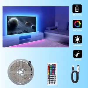 USB Powered 3535 RGB LED Strip Light, Adjustable Dimmable Multi-Color Atmosphere Lighting, Easy Install for TV Backdrop Bedroom Computer Gaming Room Home Decor