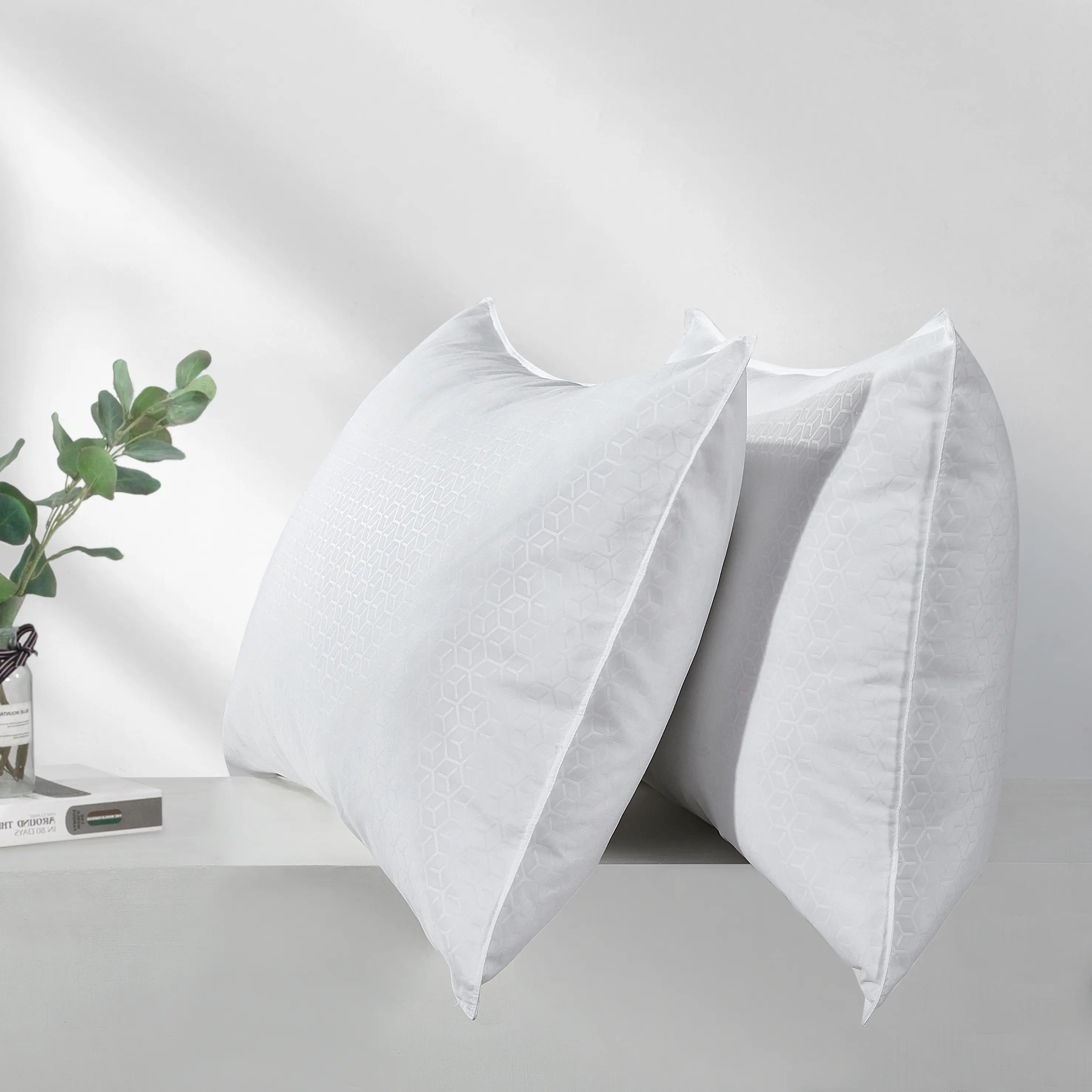 PEACENEST 20x26in Grey Goose Down Feather Pillow - Premium Hotel-Quality Bedding for Home & Hotel Use, Cozy for a Comfortable Sleeping Experience
