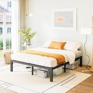 Queen Bed Frame, 14 In Metal Platform Bed Frame, No Box Spring Needed, Heavy Duty, Easy Assembly, Noise Free, Black