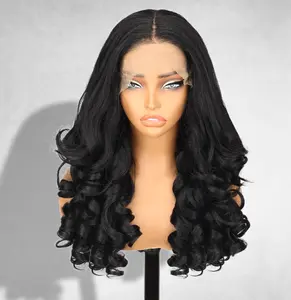[AISI HAIR] 13x6 Synthetic Lace Front Wig Loose Wave HD Transparent Lace Frontal Wigs Pre Plucked Wear and Go Glueless Wigs for Black Women