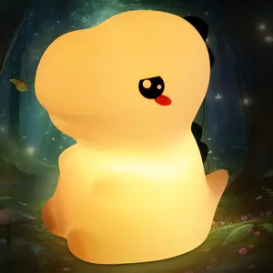 7 Color Cute Night Light for Kids, Changing BPA-Free Silicone Lamp with Touch Control, Eye Protection, Rechargeable Battery, Soft & Safe Nursery Lamp for Boys & Girls