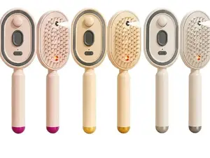 3-in-1 Ionic Hair Styling Brush: Nano-Mist Spray, Red Light Scalp Massage & Detangling Tool for Frizz-Free Hair