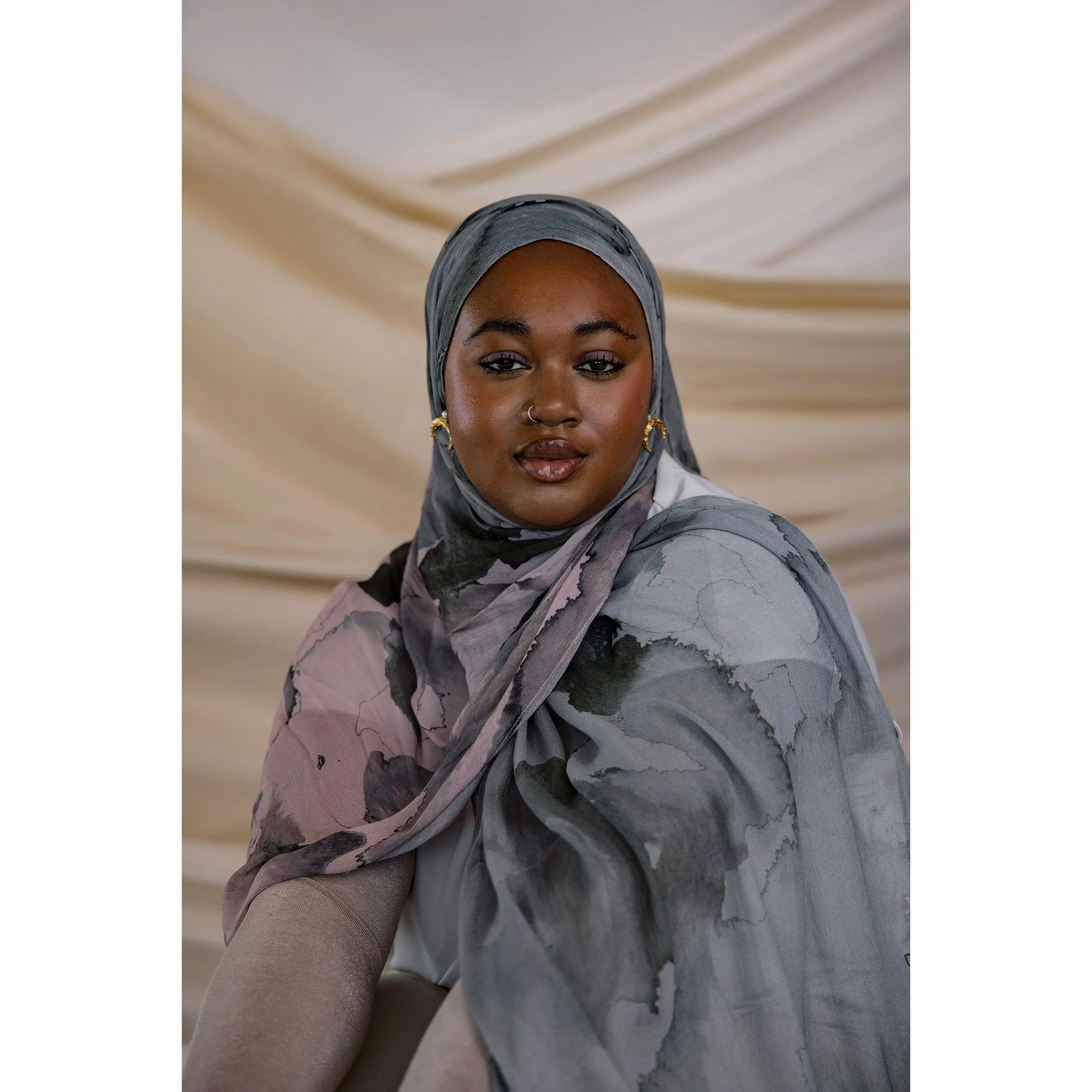 VELA Watercolor Stone Print Modal Hijab VELA Watercolor Stone Print Modal Hijab