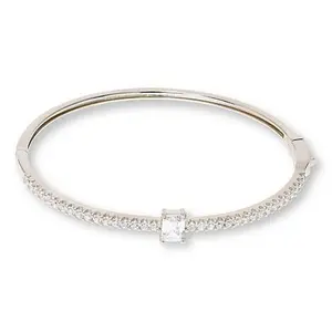 Radiance by Absolute™ Emerald Cut Solitaire Hinged Bangle Bracelet