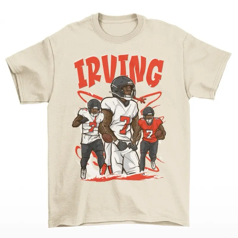 Bucky Irving Cartoon Style Tampa Bay Football T-Shirt - Men’s Adult Sizes, 100% cotton tee, unisex style