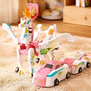 2-In-1 Transforming Toy Car Set, Manual Operation Stem Creative Gift, Unisex Birthday & Holiday Present, No Batteries Needed