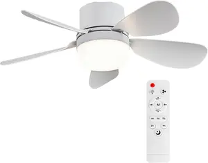 Socket Fan Light with Remote Control, Portable Small Ceiling Fan with Lights for Bedroom, Kitchen, Living Room, with Dimming Function, 1000 Lumens, Screws into E26/E27, 16.54 Inches Diameter
