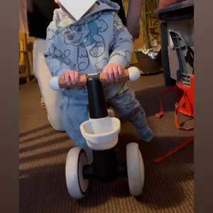 Umatoll Colorful Lighting Baby Balance Bike, Adjustable Seat Baby Walker Toy, Colorful 4-Wheel No Pedal Bicycle for Toddlers,One Year Old Boy Birthday Gifts, 12-24 Months Toddler First Ride on Toys with Removable Basket,TiktokshopHolidayHaul