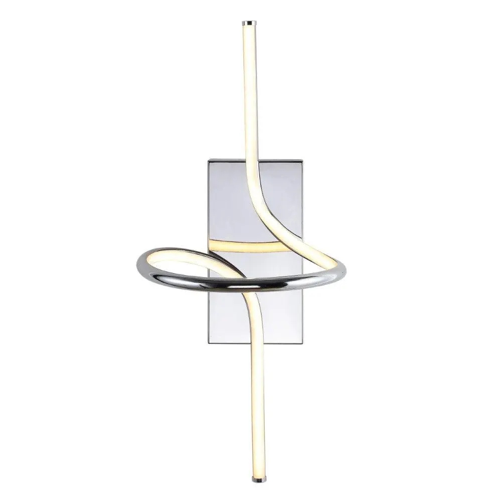 JONATHAN Y Sketch Minimalist Chrome LED Vanity Light Sconce - Integrated Brightness Dimmable Dimmable Wall Lamp, Home Decoration LED Lights for Living Room, Bedroom