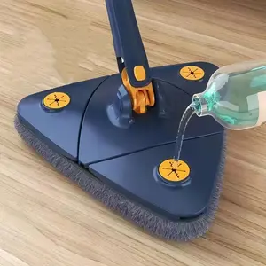 Triangle 360° Cleaning Mop – Telescopic Self-Draining Mop for Household Ceilings, Walls, and Tiles square mop