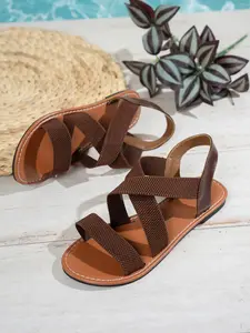 Women's Fashionable Plain Color Sandals, Casual Comfortable Flat Sandals for Summer, Lightweight Breathable Shoes for Daily Wear, Footwear for Beach
