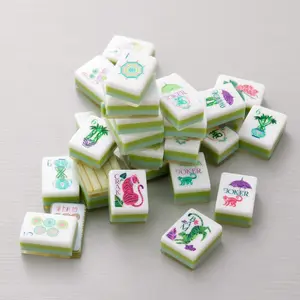 American Mahjong Tiles, 160pcs Engraved Full Color Acrylic American Mahjong Tiles Set, Outdoor Board Game for Camping, Hiking Sports & Outdoor Activities
