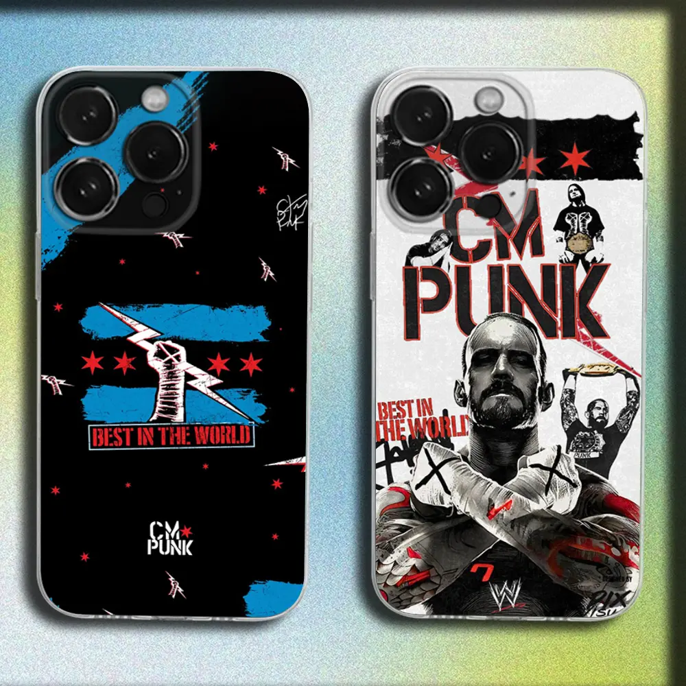 Wrestler CM Punk Phone Case For iPhone 17,16,15,14,13,12,11 Plus,Pro,Plus,Air Transparent Soft Cover
