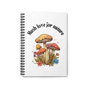 Nature Inspired Mushroom Spiral Notebook - Ruled Line, Gardener Notepad, Outdoor Enthusiast Journal, Nature Lover Diary, Earthy Writer Gift,