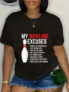 100% cotton My Bowling Excuses Bowler Funny Bowling Women Men T-Shirt casual Fashion graphic tees for women