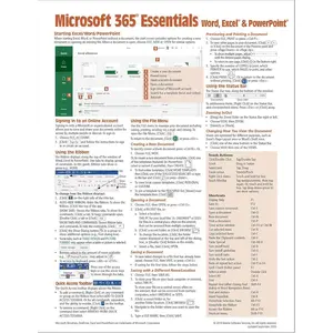 Microsoft 365 (Office 365) Essentials Quick Reference Guide - Windows Version (Cheat Sheet of Instructions, Tips & Shortcuts - Laminated Card) Pamphlet – June 3, 2019