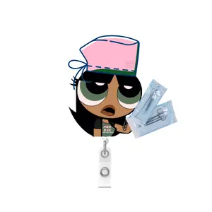 NEW! POWERPUFF GIRL Badge Reel- Saddity & Surgical