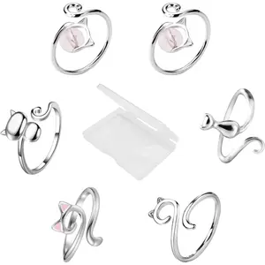 6 count Crochet Ring for Finger Adjustable Crochet Tension Ring for Finger  Knitting Crochet Accessories Handmade Yarn Ring for Crocheting  Finger Guard Rings with Box