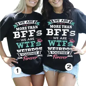 [100% Cotton] Cute BFF Shirts, Funny Weirdo Duo Tops, Matching Outfits For Couples, Best Friend Forever Graphic Tee, Weirdos Together Forever Shirt, Valentine Day Gift For Him Her, Unisex For Men For Women