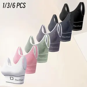 1/3/6PCS EssElegance  Push-Up High-Impact Wireless Sports Bra - Cross-Back Seamless Design with Removable Pads, Breathable Compression for Yoga, Running & Training