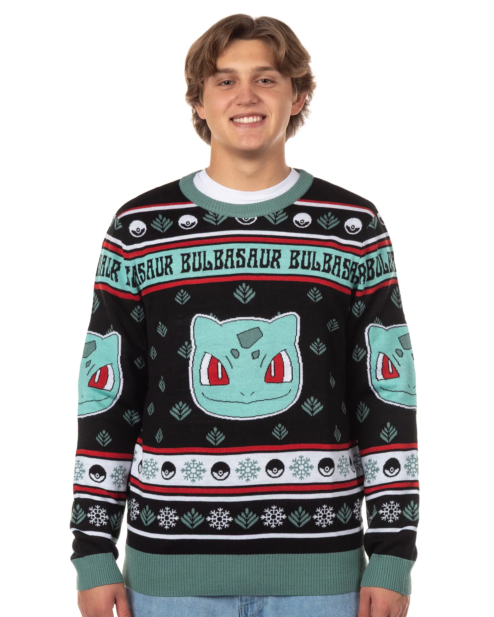 Men's Character Graphic Ugly Christmas Sweater, Colorful Crewneck Pullover in a Soft Ribbed Acrylic Knit, Outfits, Fabric