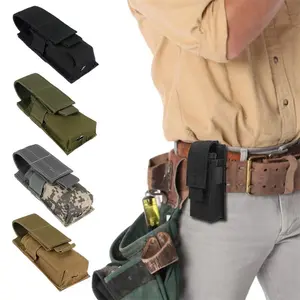 Outdoor Military Fan Flashlight Bag Tactical Molle Flashlight Pouch Torch Holder Magazine Single Mag Bag Knife Holster M5 Outdoor Hunting Tool Bag