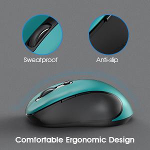 SABLUTE 2.4G Wireless Mouse for Laptop Ergonomic Design with USB Receiver & Type-C Adapter 6 Button Cordless Mouse for Windows Mac PC Notebook(non-bluetooth)