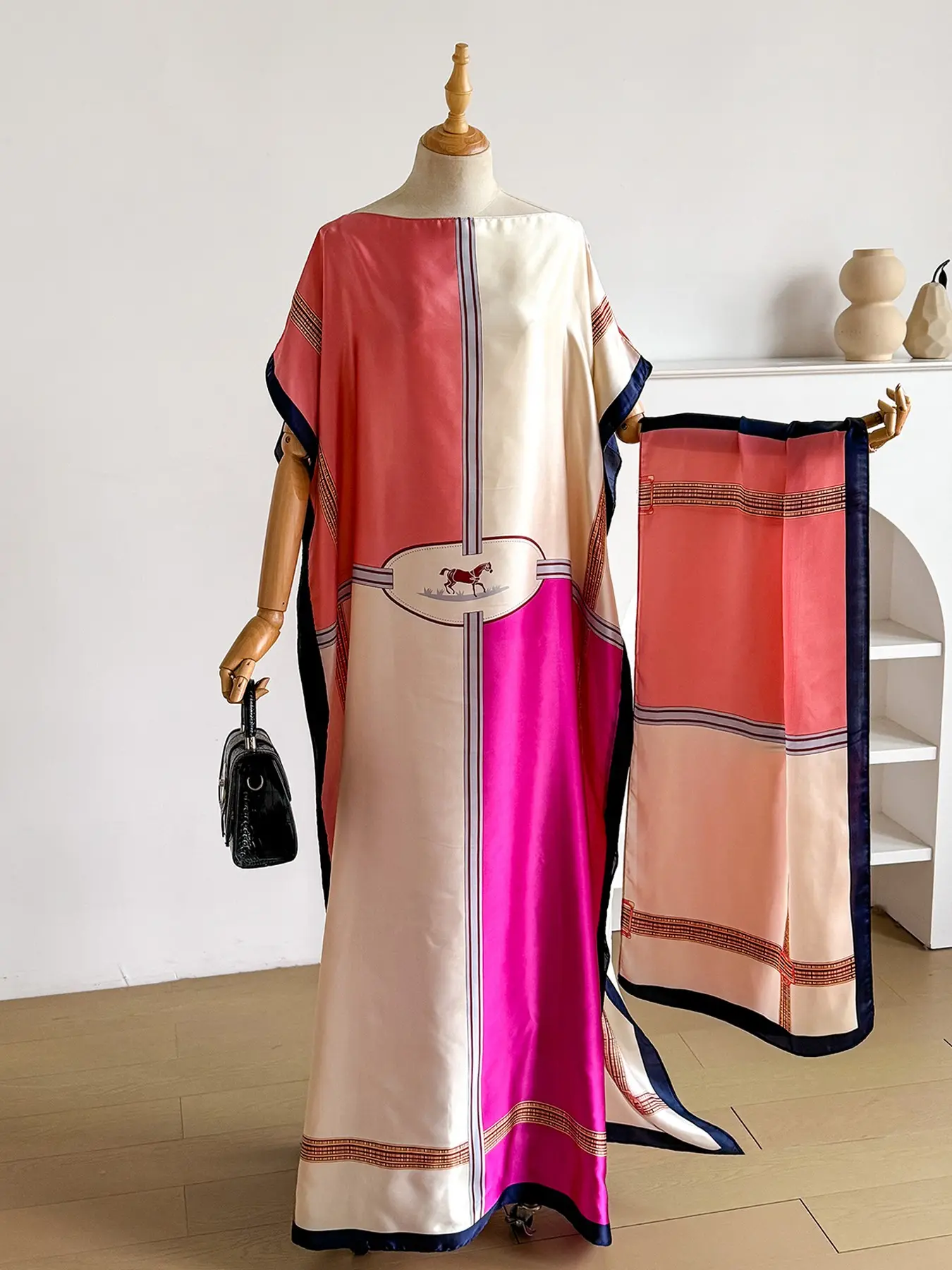 Women's Leopard Print Long Sleeve Kimono & Bandana Set, Casual Open Front Outerwear & Square Scarf Set for Beach Vacation, Ladies Clothes Accessories for All Seasons Women's Leopard Print Long Sleeve Kimono & Bandana Set, Casual Open Front Outerwear & Square Scarf Set for Beach Vacation, Ladies Clothes Accessories for All Seasons