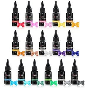 LET'S RESIN Pearlescent UV Resin, Upgraded 16-Colors Colored UV Resin, Vibrant UV Resin Starter Kit for Jewelry Making, Keychains, Nail Art, Low Odor & Few Bubbles for Casting, Decor (30g Each)