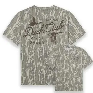 Riley Green Duck Club Real Tree Classic Camo - Fit Tee – Performance Hunting Shirt Original Bottomland, Hunting 3D Tee, Gift For Him, Gift For Dad, Gift For Dad, T shirt 3D Camo, Style T Shirt 3D Camo, Camo Shirt 3D