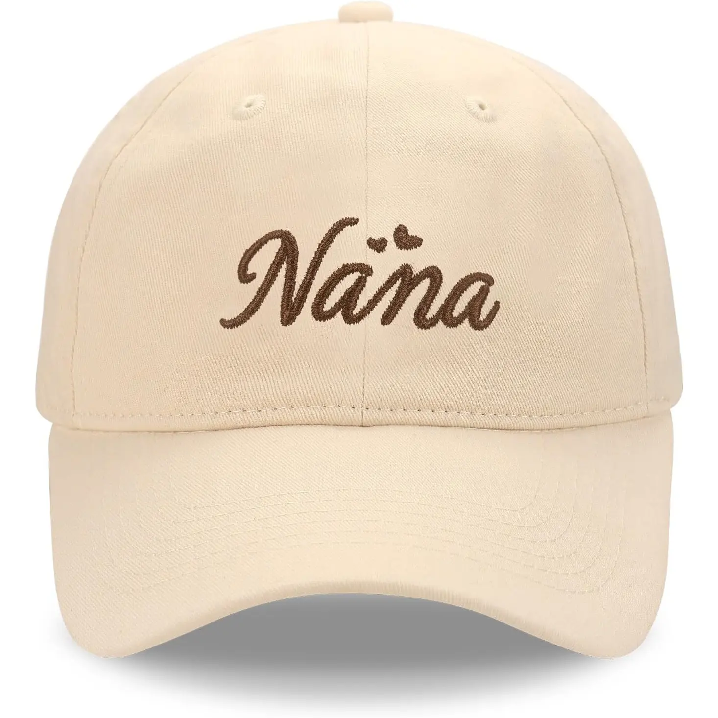 Nana Hat for Grandma, Embroidered Letters Adjustable Baseball Cap Nana Gift Beige