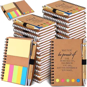 20 Sets Employee Appreciation Gifts Inspirational Spiral Notebooks with Sticky Notes Notepads Motivational  Ballpoint Pens for Nurse Coworker Teacher (MAY YOU)