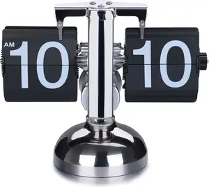 Retro Flip Clock – Battery-Powered Gear-Driven Desk Clock for Home & Office Decor