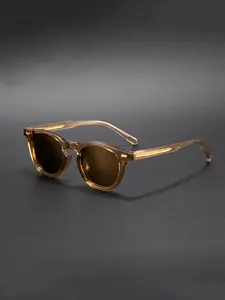 Unisex Tr Frame Sunglasses, Uv400 Protection, Casual Round Design, All-Season Wear, Ideal for Travel & Outdoor Sports