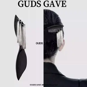 GUDS GAVE Exquisite Ebony Demon Wings Hair Stick | Gothic Mask Tassel Elf Wings Sexy Hair Pin