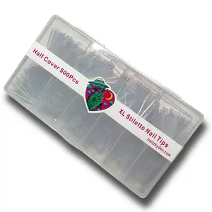 NAIL TIPS XL STILETTO 500PCS (HALF COVER)