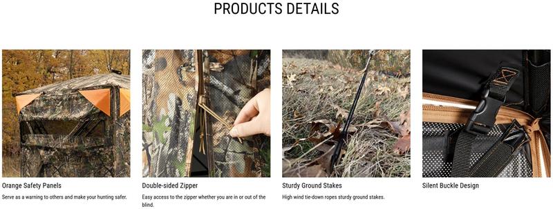 [Tidewe Hunting Winter] Tidewe Vis360 See Through Ground Blind Swing Door | 360° Camouflage Pop Up Hunting Blind for 2/3 Person | Portable Deer Blind with Orange Cover #Christmas Deal