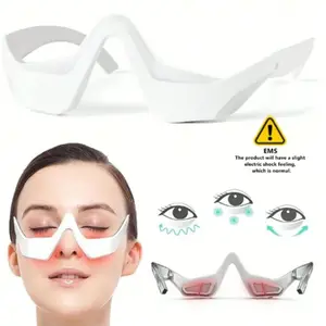 1 PC Under Eye Red Light Therapy Device, Red Light Therapy Glasses for Eyes, Eye Care Tool for Women & Men, Professional Eye Massage Instrument for Reducing Dark Circles and Puffiness, Smoothing Fine Lines Wrinkles and Rhytides Home & Office