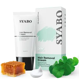 SYABO Hair Removal Cream, Painless Bikini Hair Removal Cream, Arms and Underarms Hair Removal Lotion, Sensitive Body Hair Removal Cream, Skin Friendly and Painless Hair Removal Cream, Soothing & Skin Friendly for Women Men All Skin Types Body Care Wax