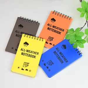 4-Pack Waterproof Notebook Pockets, Portable Cute Spiral Notebooks, Creative Rainproof Paper, Outdoor Diary Journal for Office School