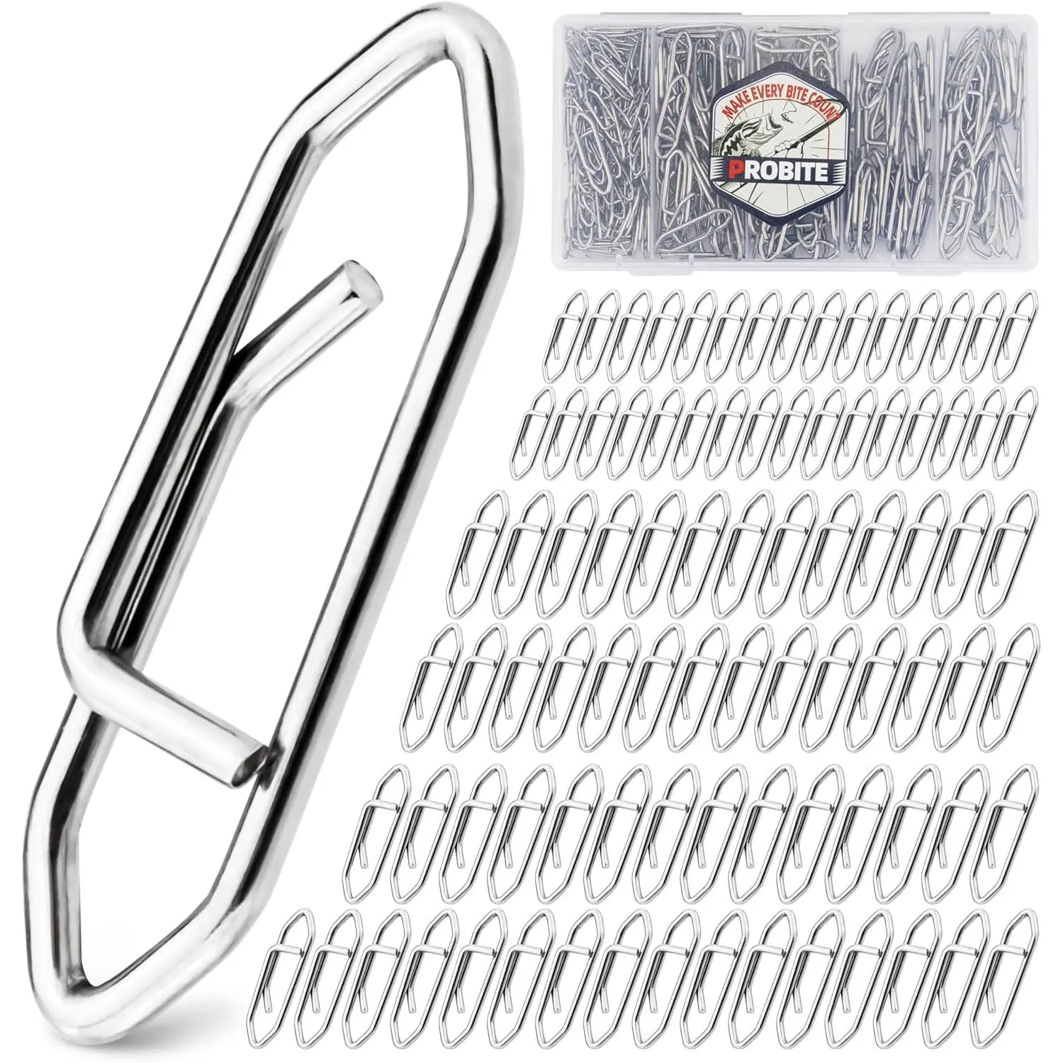 High Strength Fishing Snap - Stainless Connector Snaps Swivels Tackle Steel Power Fishing Clip Lure Quick Change for Freshwater and Saltwater